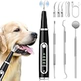 Dog Tartar Remover for Teeth, Plaque Remover with LED Light Teeth Cleaning Kit 5 Modes for Dogs and Cats, Black