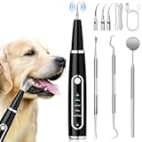 Dog Tartar Remover for Teeth, Plaque Remover with LED Light Teeth Cleaning Kit 5 Modes for Dogs and Cats, Black