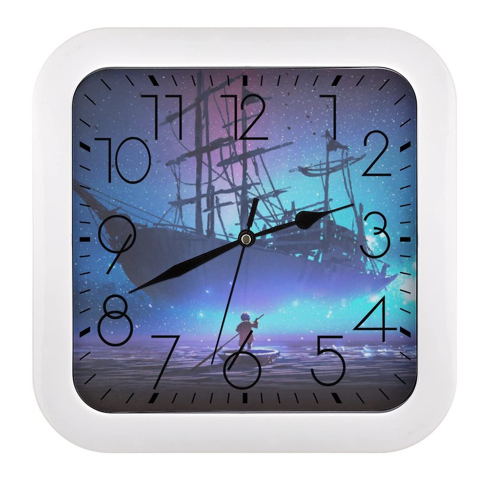 Horloge murale bateau silencieuse moderne pour un bureau sans tic-tac 26cm
