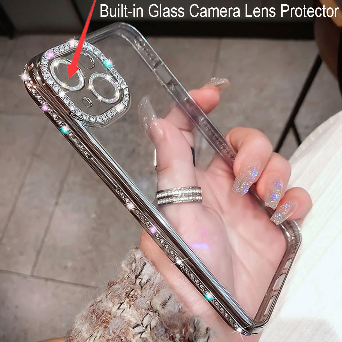 AuroiCCY Capa para iPhone 16 Pro, capa feminina fofa transparente