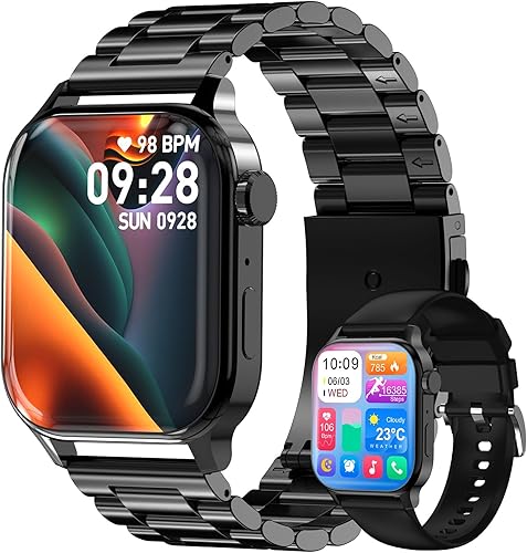 Miniatura 9 de Reloj inteligente para hombre (plata) plateado,Negro -,https://www.amazon.com/dp/undefined