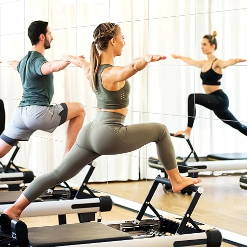 Miniatura 2 de Queekay 20 espejos de gimnasio para el hogar, 14 x 14 pulgadas, espejo de pared acrílico sin marco, 0.079 in de grosor, azulejos autoadhesivos para