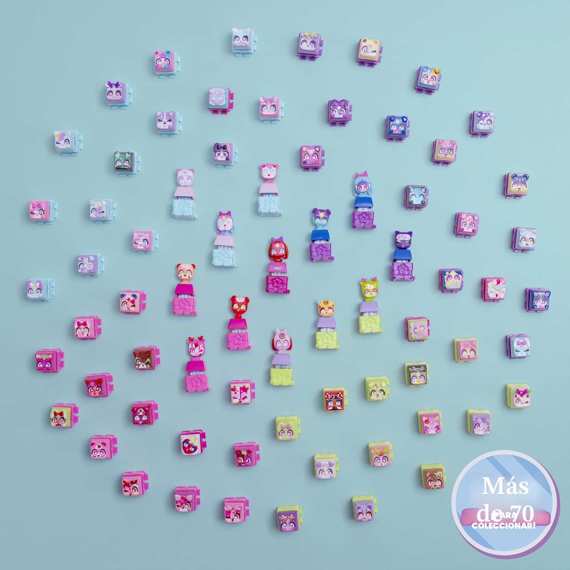 Goliath - CLICKEEZ Keyboard MegaPack - 1 Teclado + 15 Teclas Keycaps Kawaii para Hacer Clic + 1 Llavero - Keycaps para Encajar - 70 Personajes - Juguete Fidget ASMR - Idea de Regalo Desde los 6 años