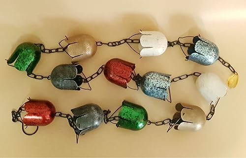 Miniatura 8 de Cadenas de lluvia multicolor de 8.5 pies para canalón y barril de lluvia, cadena de lluvia de hierro chapado resistente al óxido, reemplazo