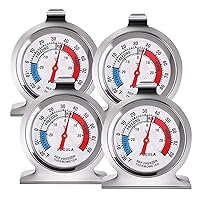 Vista 8 de Paquete de 2 termómetros para refrigerador, de 30 a -30°C/20 a 80°F, termómetro clásico para nevera de esfera grande con indicador rojo, termómetro