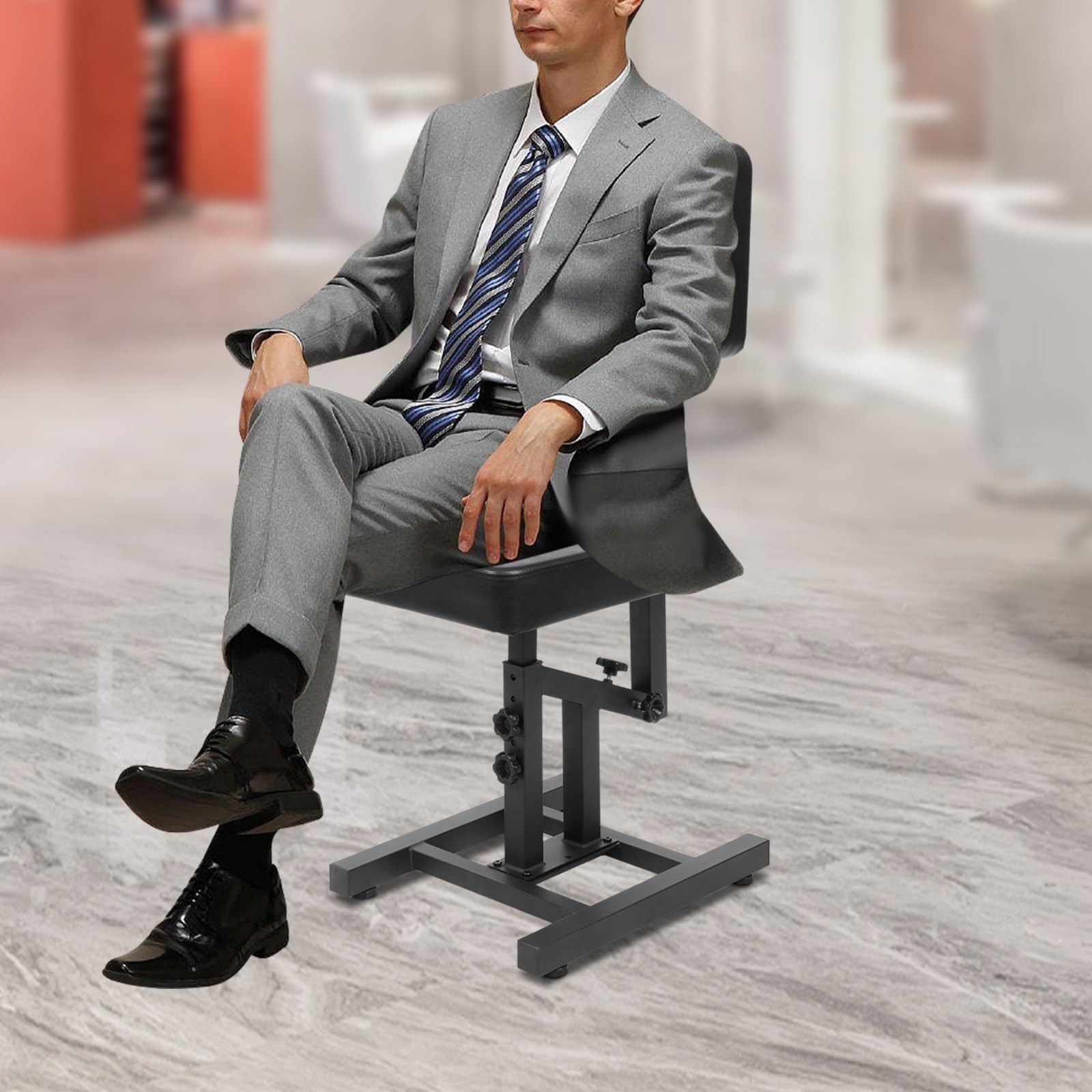 Tabouret de travail, chaise de bureau sans roulettes, hauteur d'assise 43-61 cm, tabouret de travail jusqu'à 200 kg, chaise haute multi-usages, tabouret pivotant pour salon, spa et maison
