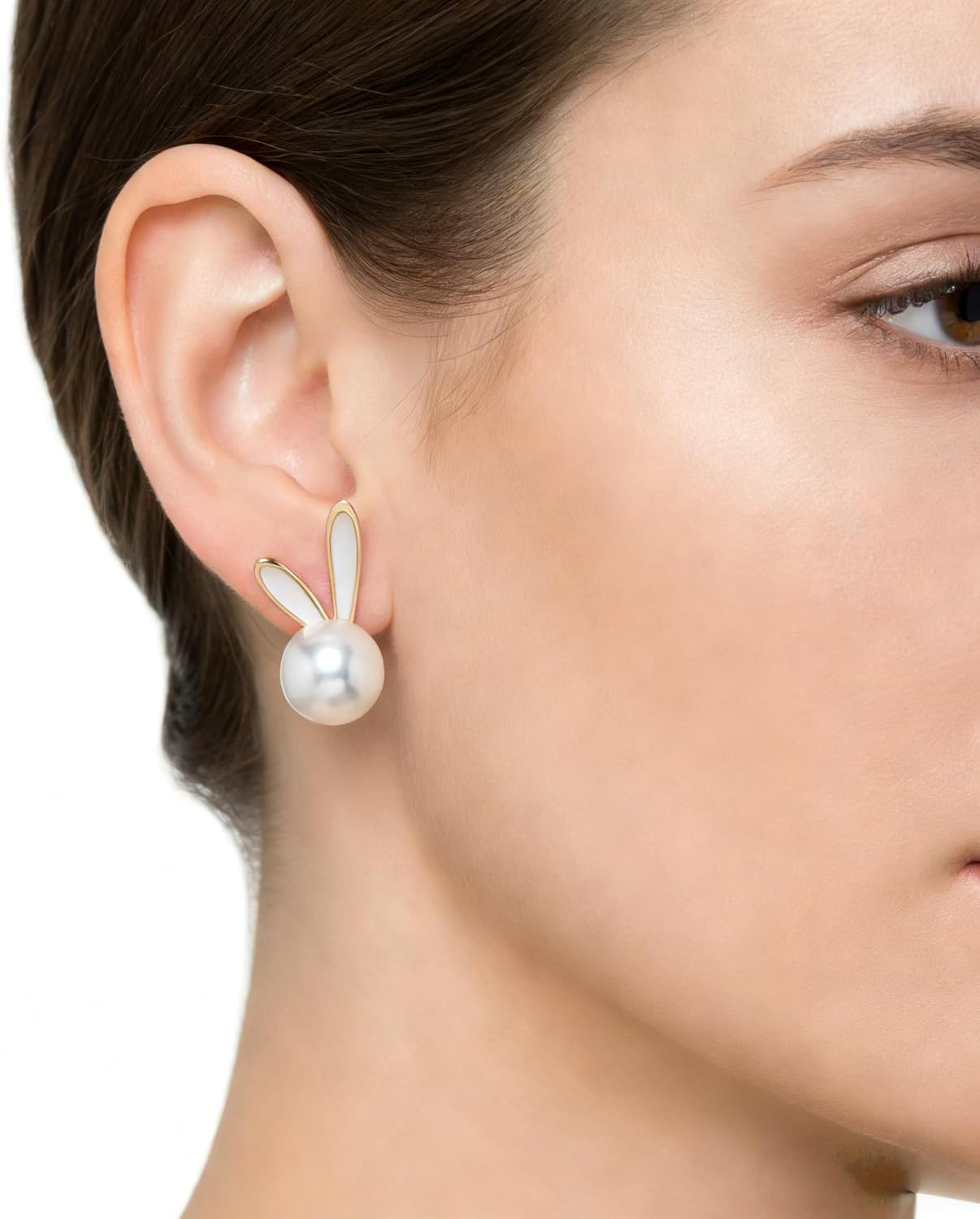 Cute Easter Bunny Jewelry Earrings for Women,Holiday Rabbit Pearl Ear Jacket Earrings for Women,Easter Outfits & Shirt Accessorie - Image 8