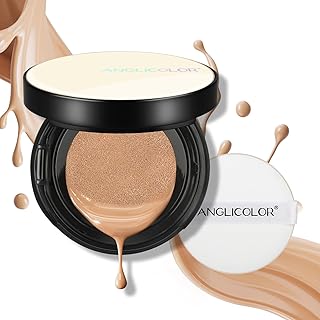 Anglicolor Cushion Foundation Full Coverage Moisturizing Concealer Natural Makeup,Long-Lasting Coverage of Blemishes, Makeup Base Primer,Matte Finish for Sensitive Skin Types (#04 beige)