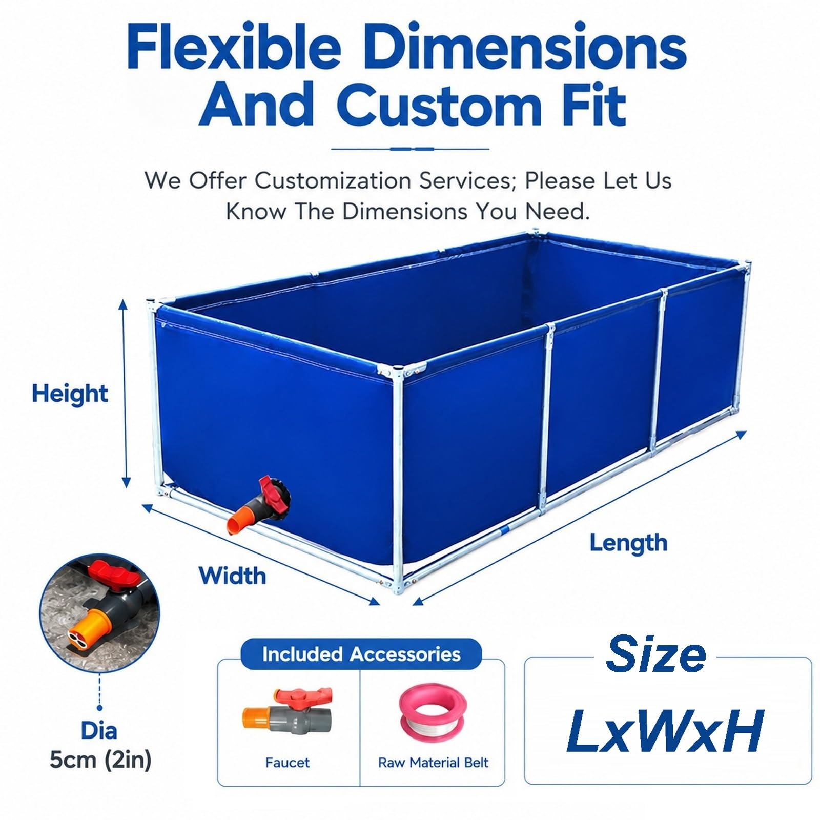 Piscina Desmontable con Marco Piscina sobre El Suelo para Patio Trasero para Adultos, Tanque De Agua Rectangular con Estructura De Acero Inoxidable/Acuario Exteriores(1.2x1x0.8m(253 gal/960 L))
