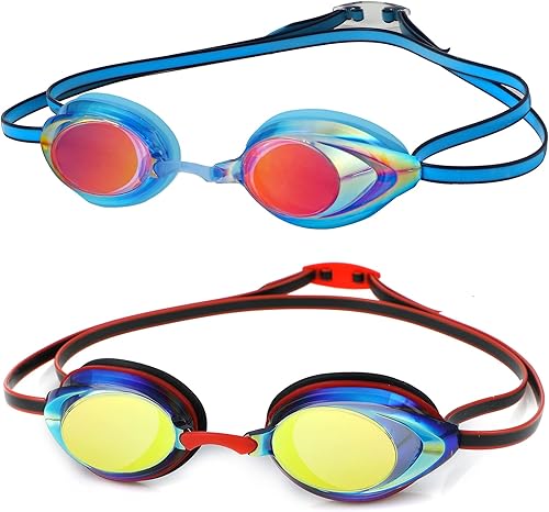 Gafas de natación, paquete de 2 gafas de natación con protección UV antivaho para adultos, hombres, mujeres, jóvenes disponible en Yaxa Costa Rica