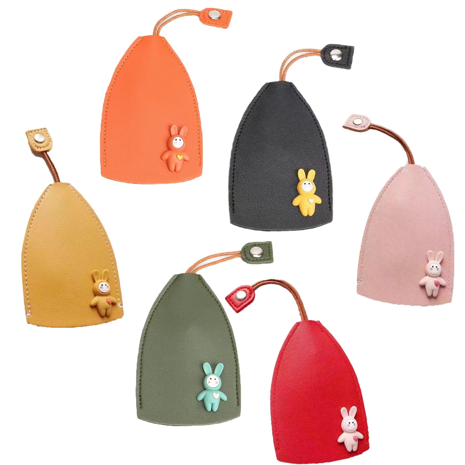 Photo 1 of Winkkey Holder Car Key Protective Cover Anti-Theft Pull-Out Key Box Personalized Protection Folding Key Clip 6pcs Rabbit