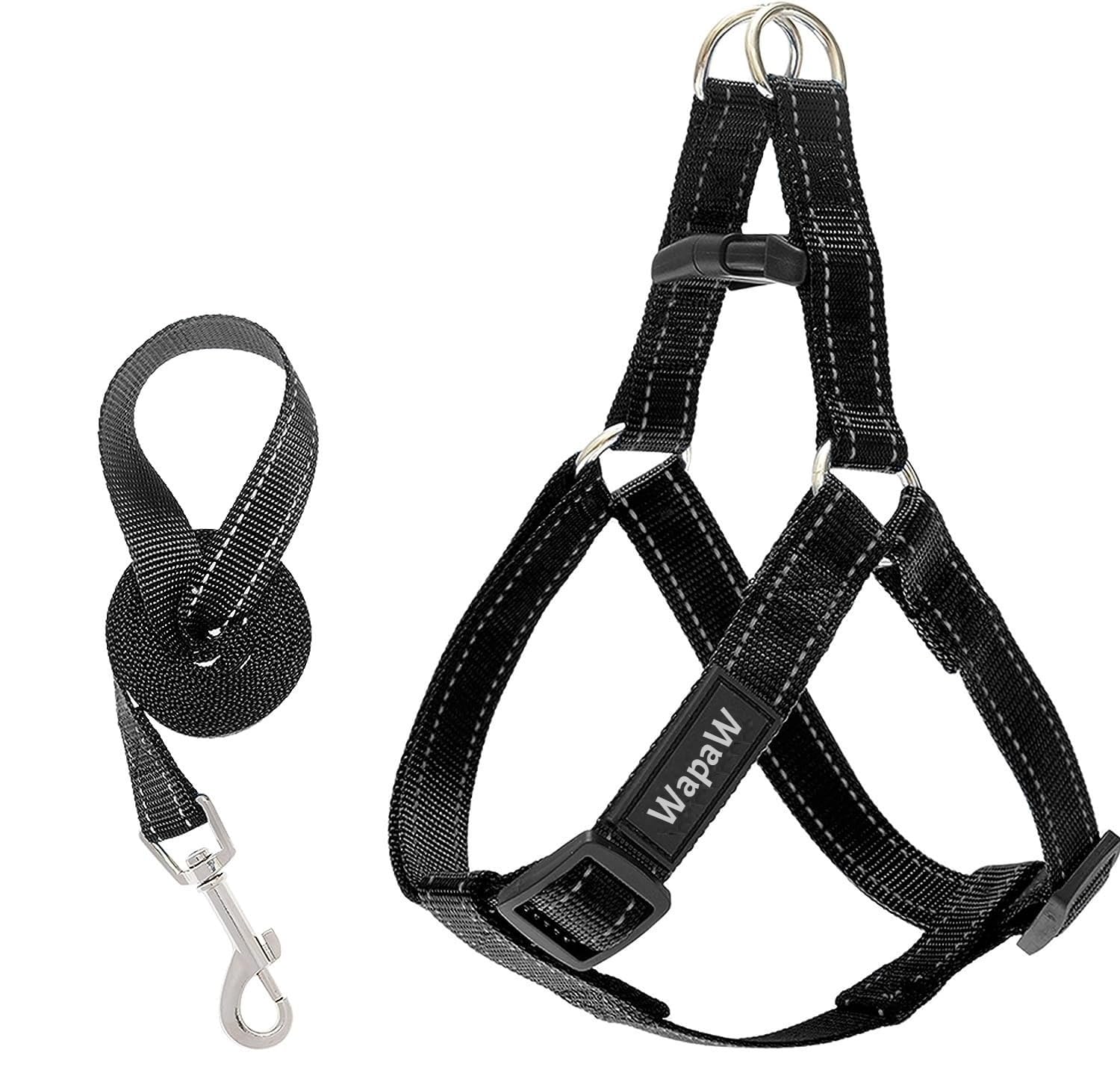 WapaW Dog Harness Leash Set, Reflective Adjustable Heavy Duty No Pull Halter Harness for Medium Large Breed Dogs Back Clip Anti-Twist Perfect for Walking(Large) (B0CNXV3XQT) Amazon Price History, Amazon Price Tracker