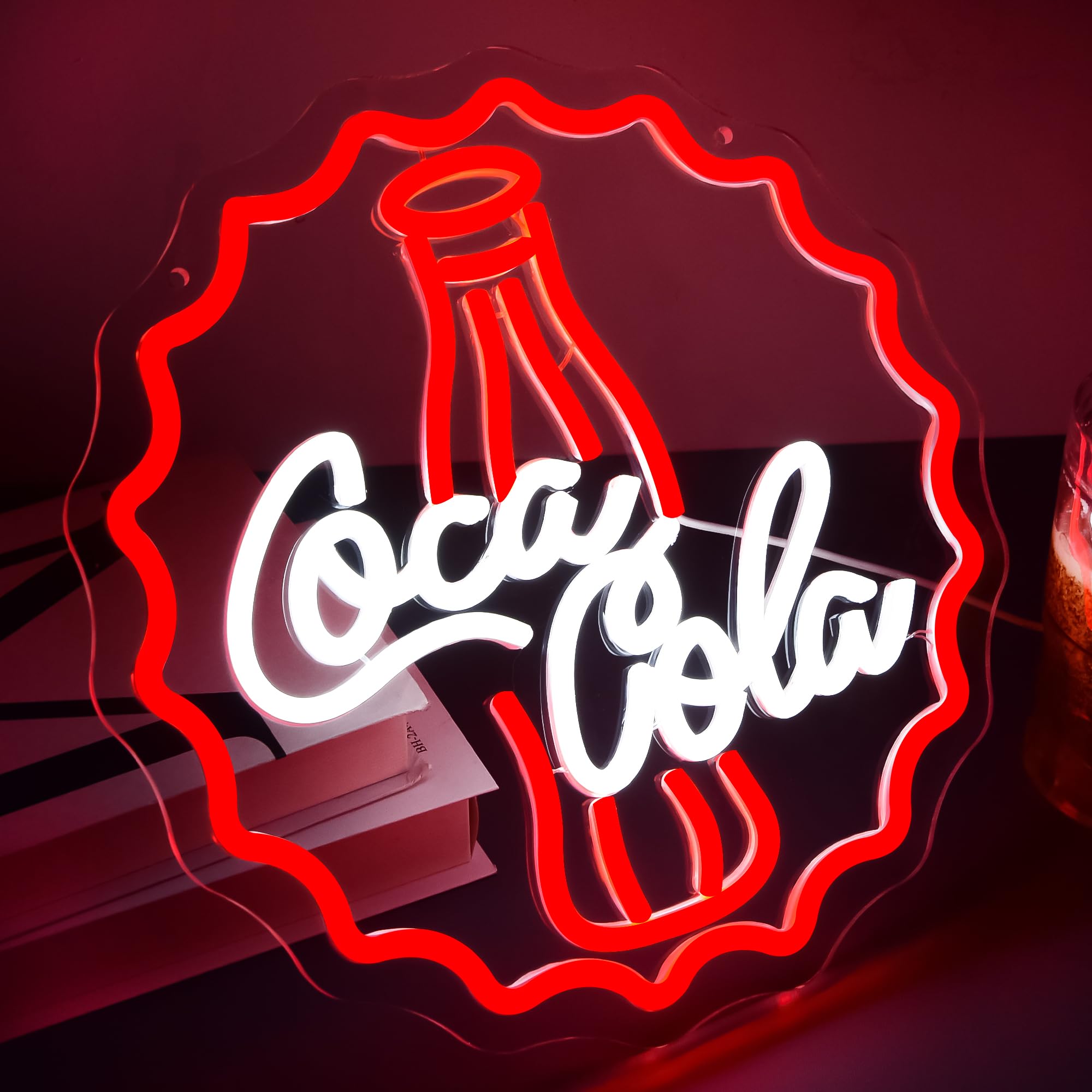 Cola Neonschild für Wanddekoration, dimmbares Neonschild für Männerhöhle, Neonlichter für Schlafzimmer, LED-Geschäftsschilder, geeignet für Bar, Zuhause, Bar, Geschäft, Bistro, Party, Club, Restaurant