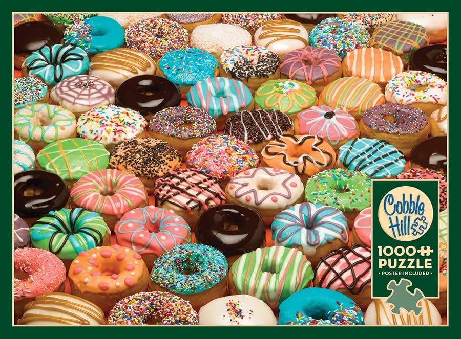 Cobble Hill 1000 Piece Puzzle - Doughnuts - Sample Poster Included