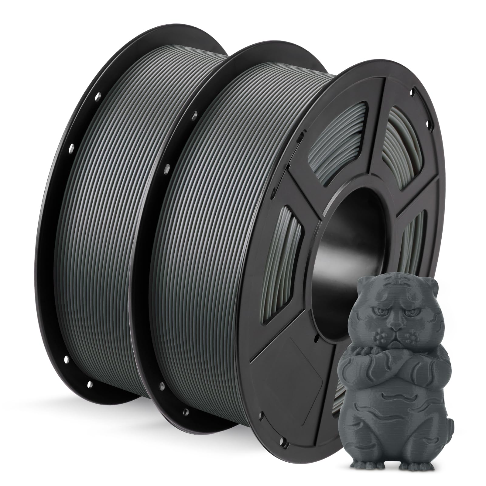 ANYCUBIC PLA Filamento per Stampante 3D, Identificazione Intelligente Filamento PLA per Stampante 3D 1,75 mm Precisione Dimensionale +/- 0,02 mm(Grigio Strutturato, 2KG)