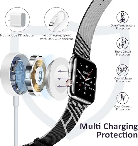 Miniatura 4 de Paquete de 2 cargadores USB C para Apple Watch, cargadores magnéticos para iWatch, cable de carga rápida de 3 pies para Apple Watch Ultra 2UltraSESE