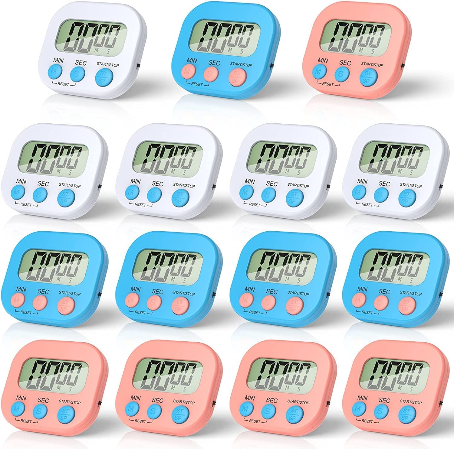 15 Pieces Small Digital Kitchen Timers Countdown Timer Loud
