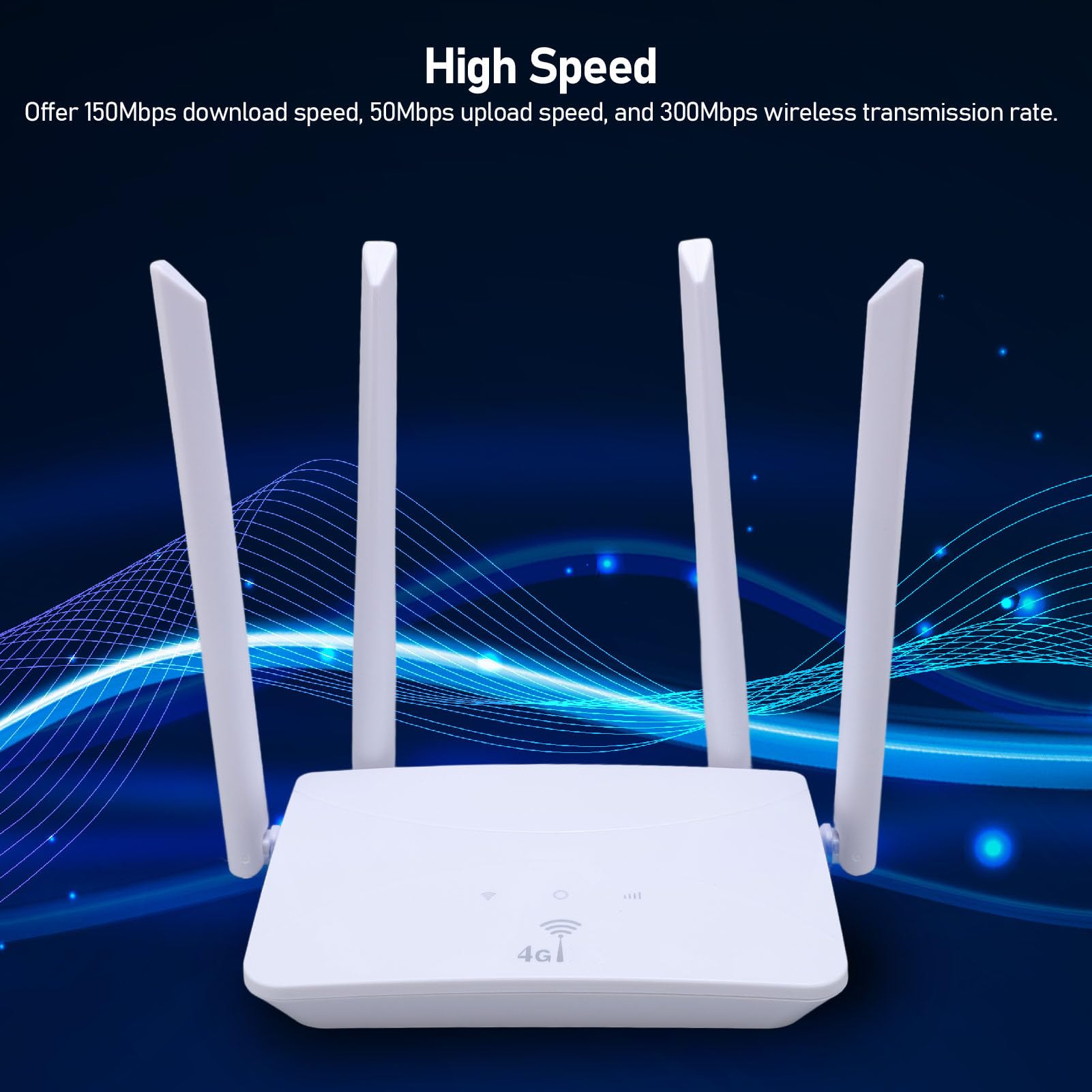 Router WiFi Sbloccato, Modem Router 4G LTE con Slot per Scheda SIM e 4 Antenne 5dBi, Modem Router WiFi 300Mbps per Telefono Tablet Laptop (Spina europea)