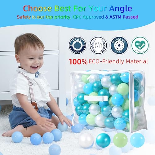 Vista 241 de STARBOLO Ball Pit Balls for Toddlers Phthalate Free BPA Free Non-Toxic Crush Proof Play Balls for Toddlers Kids Pool Playhouse Pack of 100 200 500