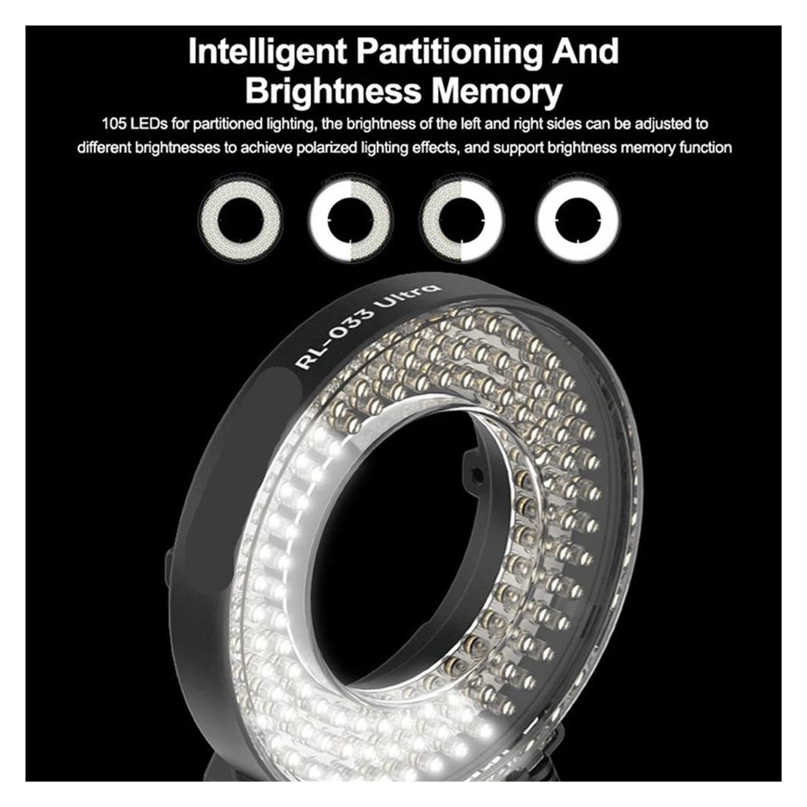 RL-033 Anillo de luz LED Ultra Microscopio 105 LED USB
