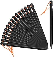 Vista 9 de Grassman Paquete de 16 estacas para tienda de campaña, estacas de aluminio 7075, clavijas de tierra ligeras y resistentes, estacas de metal Naranja