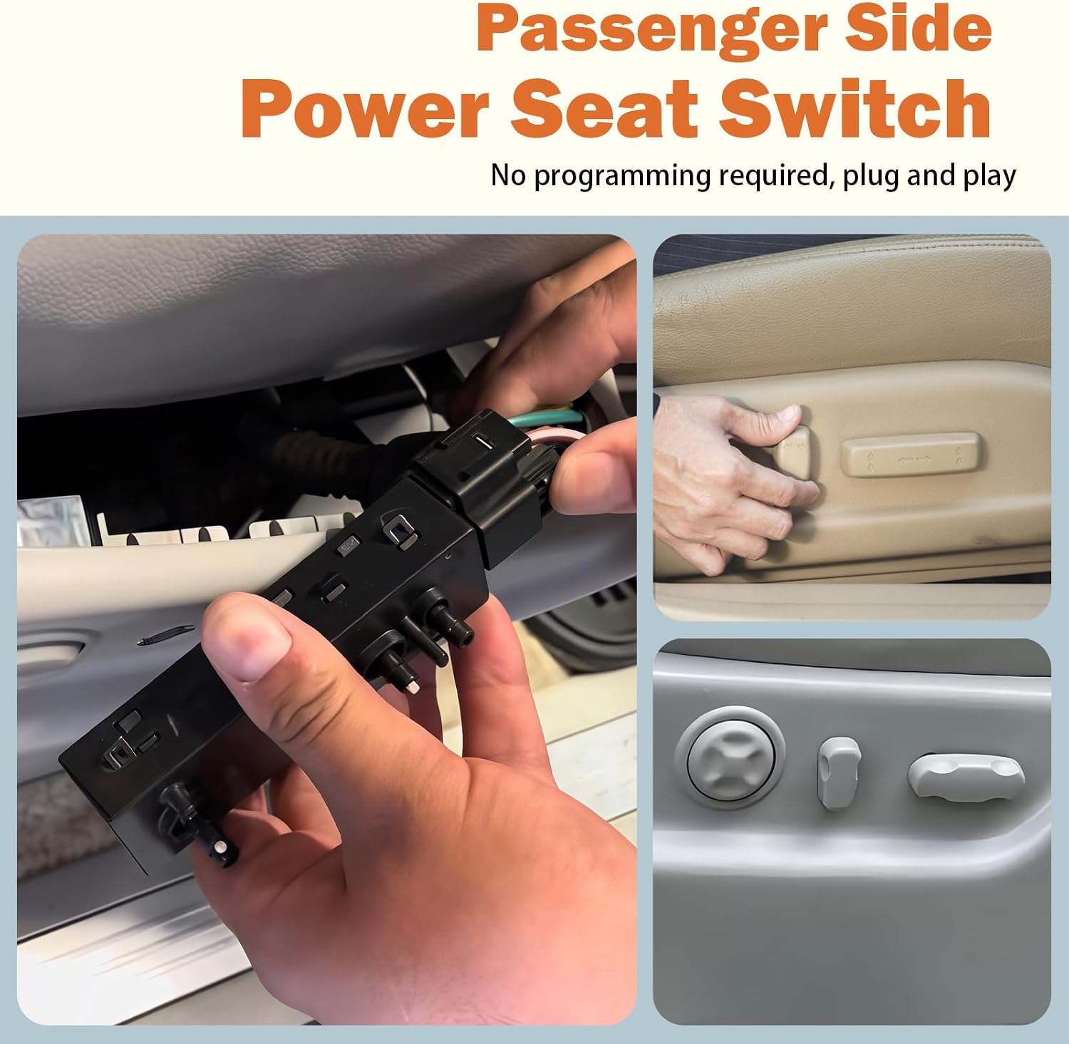 Power Seat Switch Driver Seat Adjuster Recliner Switch Compatible with Chevy Chevrolet Silverado Avalanche Suburban Tahoe GMC Sierra Yukon Cadillac Escalade (8 Way 2007-2014)