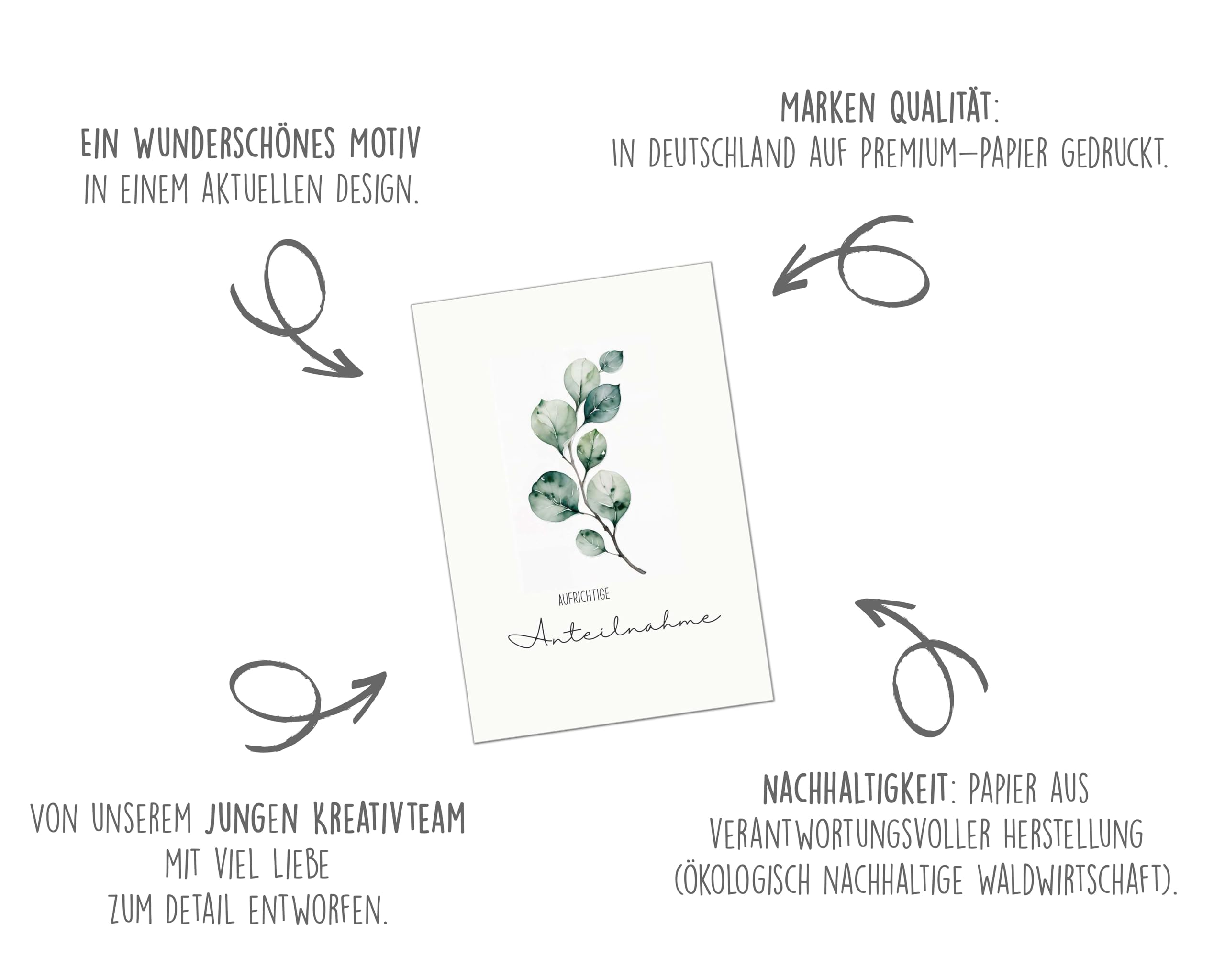 Biglietto Di Condoglianze Edition Seidel Con Albero E Acquerello – Formato 11,5x17 Cm Con Busta