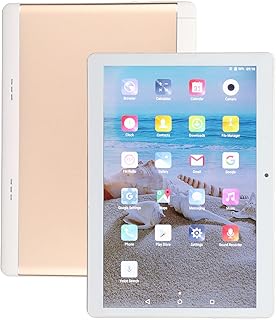 10 inch Tablet, 1080P IPS FHD Touch Screen, Octa Core CPU, 2GB RAM 32GB ROM, Front 2MP Rear 5MP, 2.4G/5G WiFi Dual Band, Support GPS and Gravity Sensing, Dual SIM Calling Android Tablet(Golden)