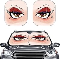 Vista 16 de Mumeson Parasol de dos piezas para parabrisas de automóvil de noche estrellada, parasol para rayos UV y reflector de calor para casi vehículos