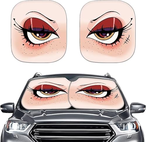 Miniatura 16 de Mumeson Parasol de dos piezas para parabrisas de automóvil de noche estrellada, parasol para rayos UV y reflector de calor para casi vehículos