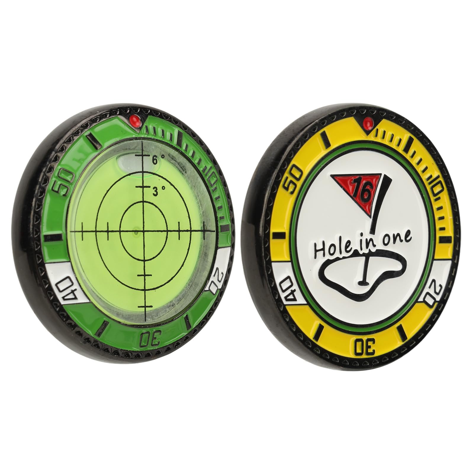 Golf Green Reader Dual Side Putting Aid Ball Marker con Nivel de Burbuja Accesorio Portátil Preciso para Burbuja Horizontal de Alta Precisión, Accesorios Putt Tool Hat Clip