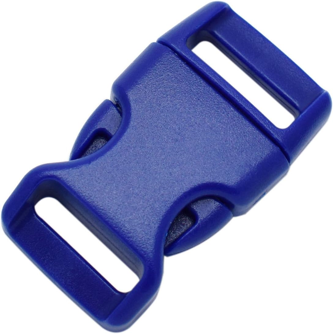 15 Pack Curved Side Quick Release Plastic Buckles for Paracord Bracelets Clasp 5/8 inch(15mm) Webbing/Backpack Straps