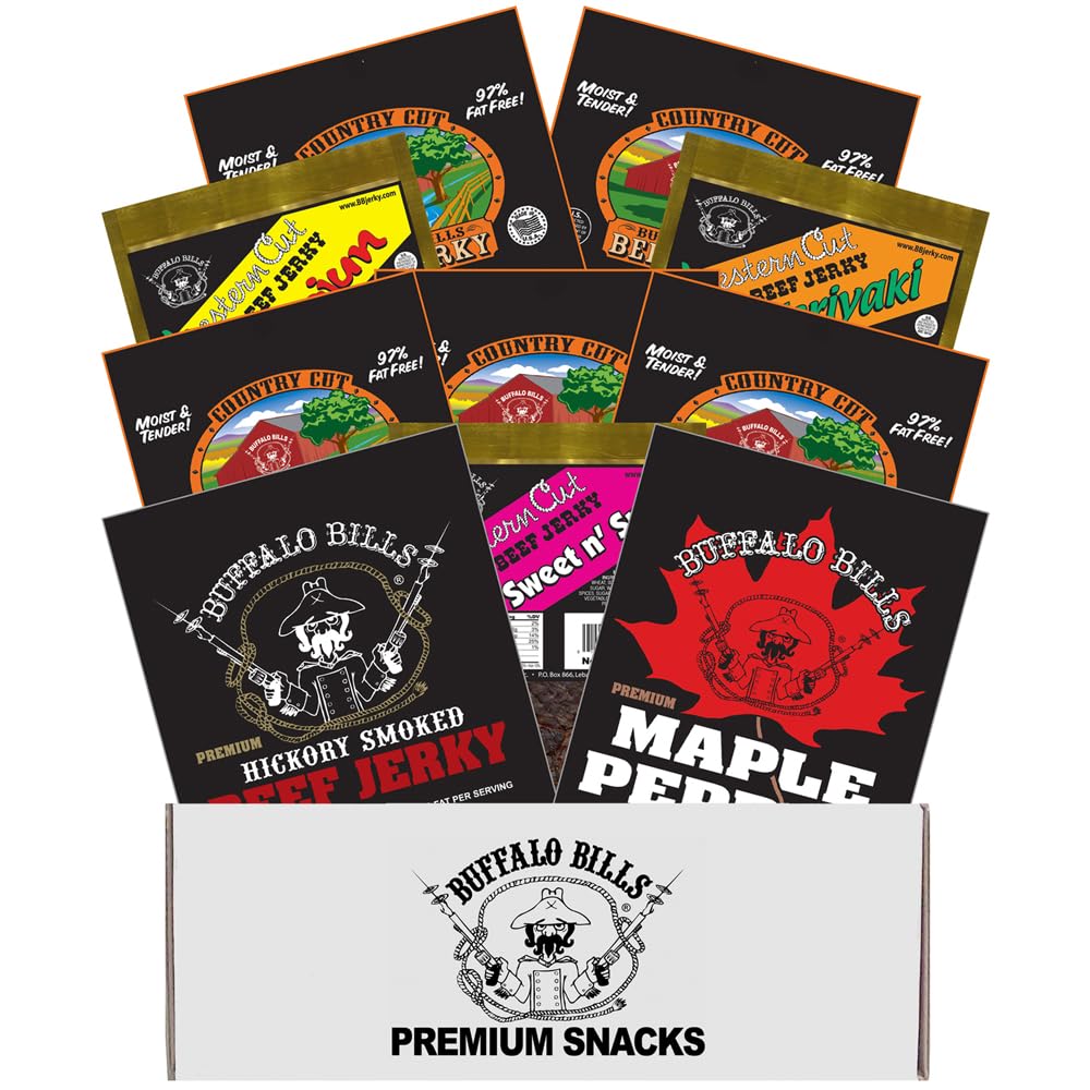 Buffalo Bills 10-Piece Low Carb Jerky Sampler Gift Box (10 packs of low carb jerky)