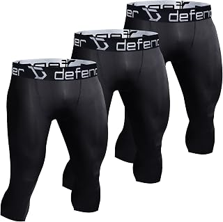 dfen Men's New 3 Packs Sports Compression Long Pants Under Base Layer Jerseys Leggings Tights Fits Cool Bottoms