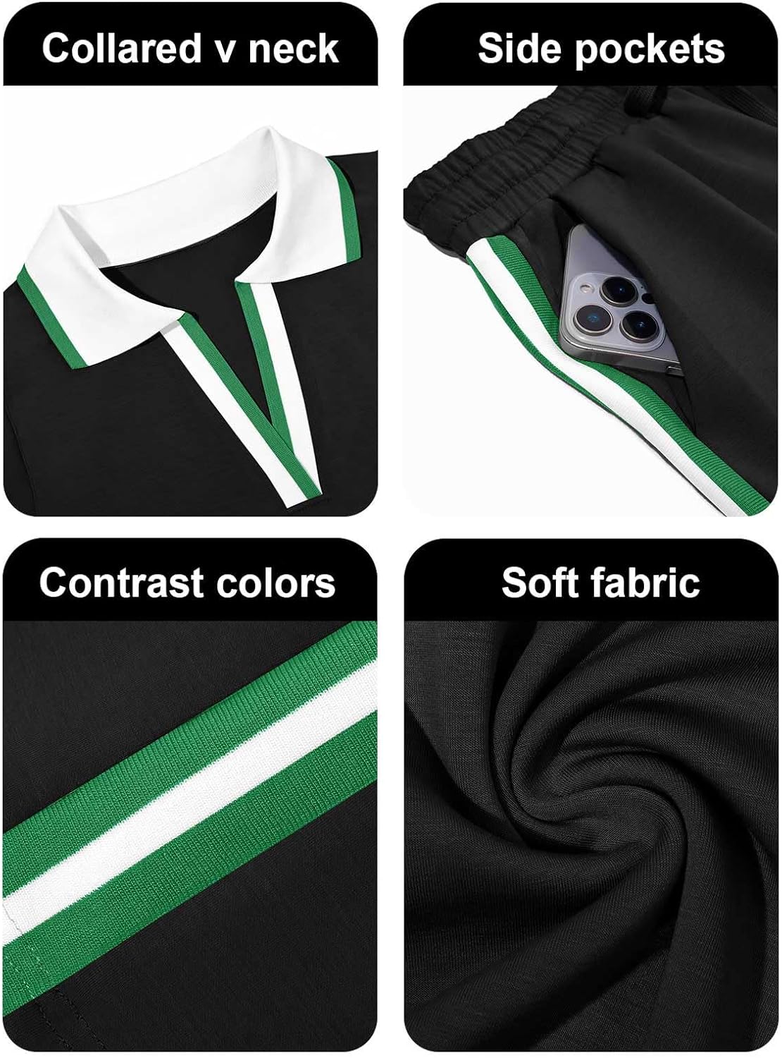 Fisoew Womens 2 Piece Skirt Set Summer Cap Sleeve Tops Matching Tennis Skirts Casual Color Block Vacation Outfits Lounge Sets - Image 5