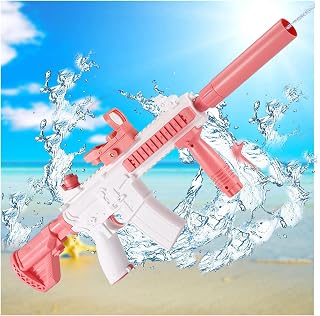 Pistola De áGua EléTrica, Com Bateria RecarregáVel Pistolas De áGua Pistolas De áGua Para CriançAs, Brinquedos De Piscina Para Adultos,Pink