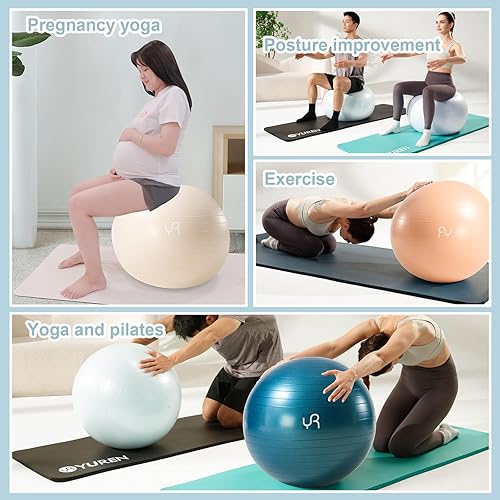 Miniatura 6 de Pelota de ejercicio para entrenamientos, pelota de yoga antiestallidos y antideslizante para gimnasio, fitness y terapia física