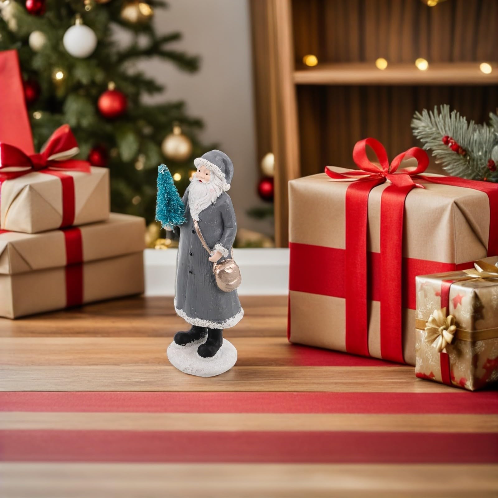 minkissy Statuetta Babbo Natale in Resina, Decorazione Creativa da Tavolo