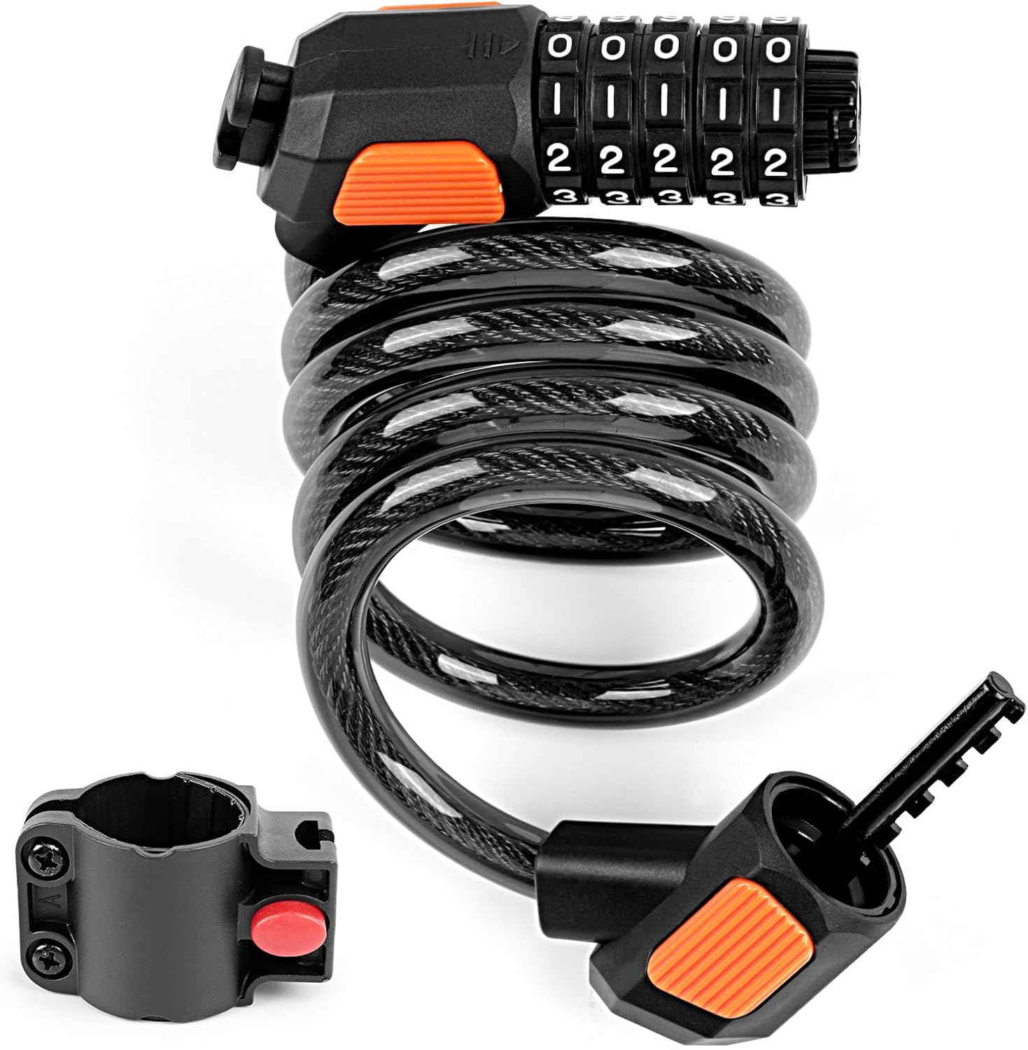 AiQInu Candado Bicicleta Antirrobo, Candado Bicicleta Combinacion 120cm/12mm 5 Dígitos Alto Nivel de Seguridad para Bicicleta Triciclo Scooter - ¿Vale la pena?