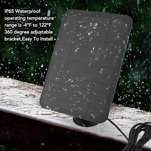 Miniatura 5 de Cargador solar para exteriores con panel solar de 4 W 5 V con soporte ajustable de 360 grados, impermeable IP65 para cámara de seguridad Blink