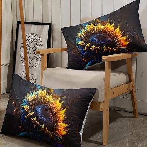 Miniatura 6 de AILONEN Juego de sábanas bajeras de girasoles tamaño individual XL, sábanas botánicas  Juego de ropa de cama de llama de girasoles ardientes para