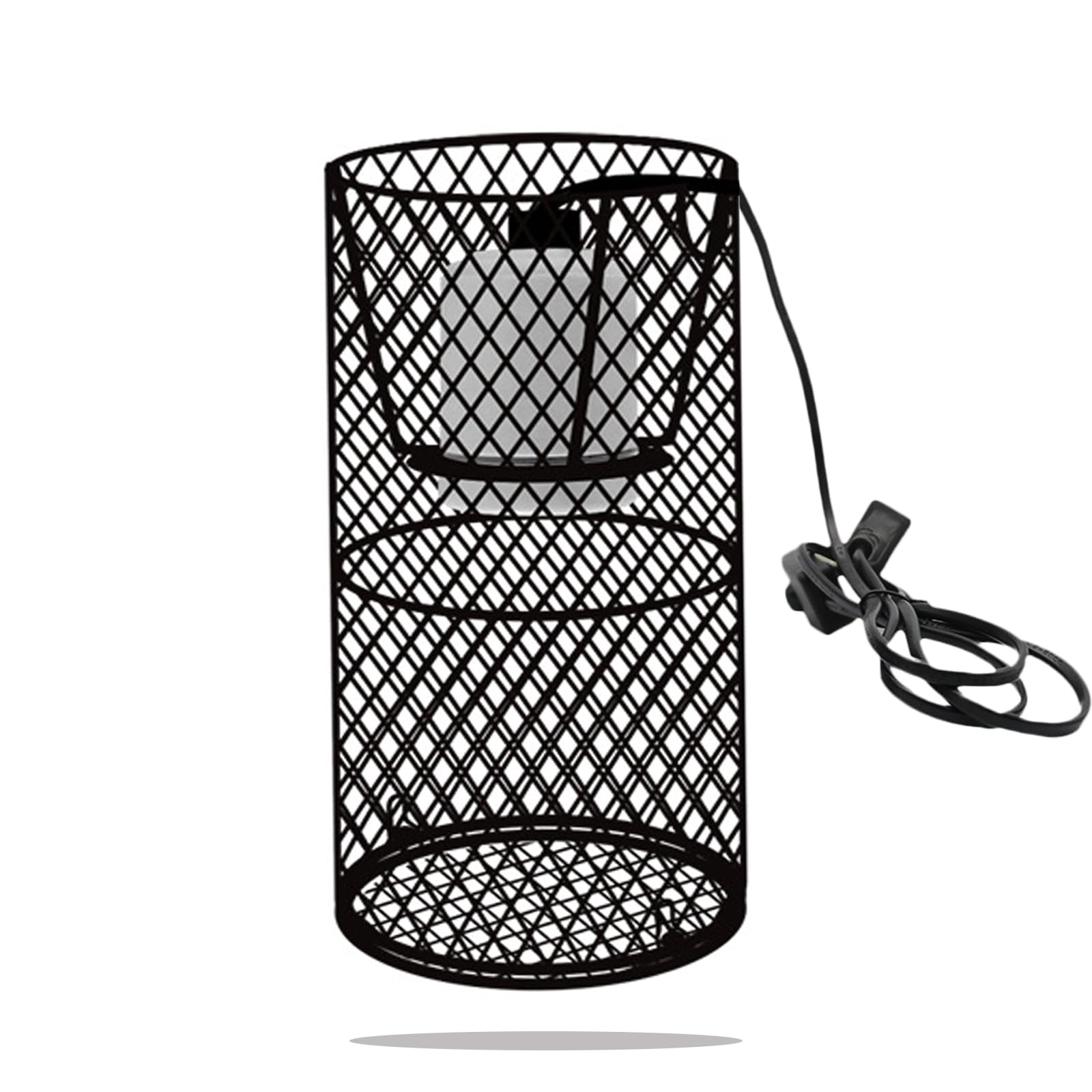 Lampe chauffante pour reptiles - Panier de protection E27 - Grille de protection de lampe - Panier de protection de lampe avec douille en céramique - Interrupteur - Grille de protection pour
