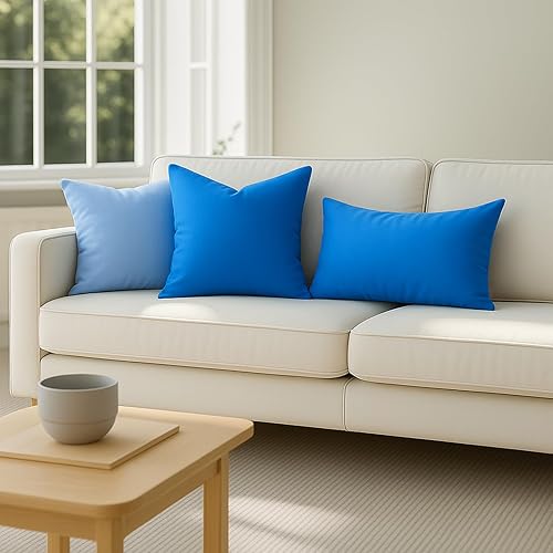 Vista 235 de Thmyo Paquete de 2 fundas de almohada cuadradas decorativas de algodón, fundas de almohada de sublimación en blanco, fundas de cojín blancas