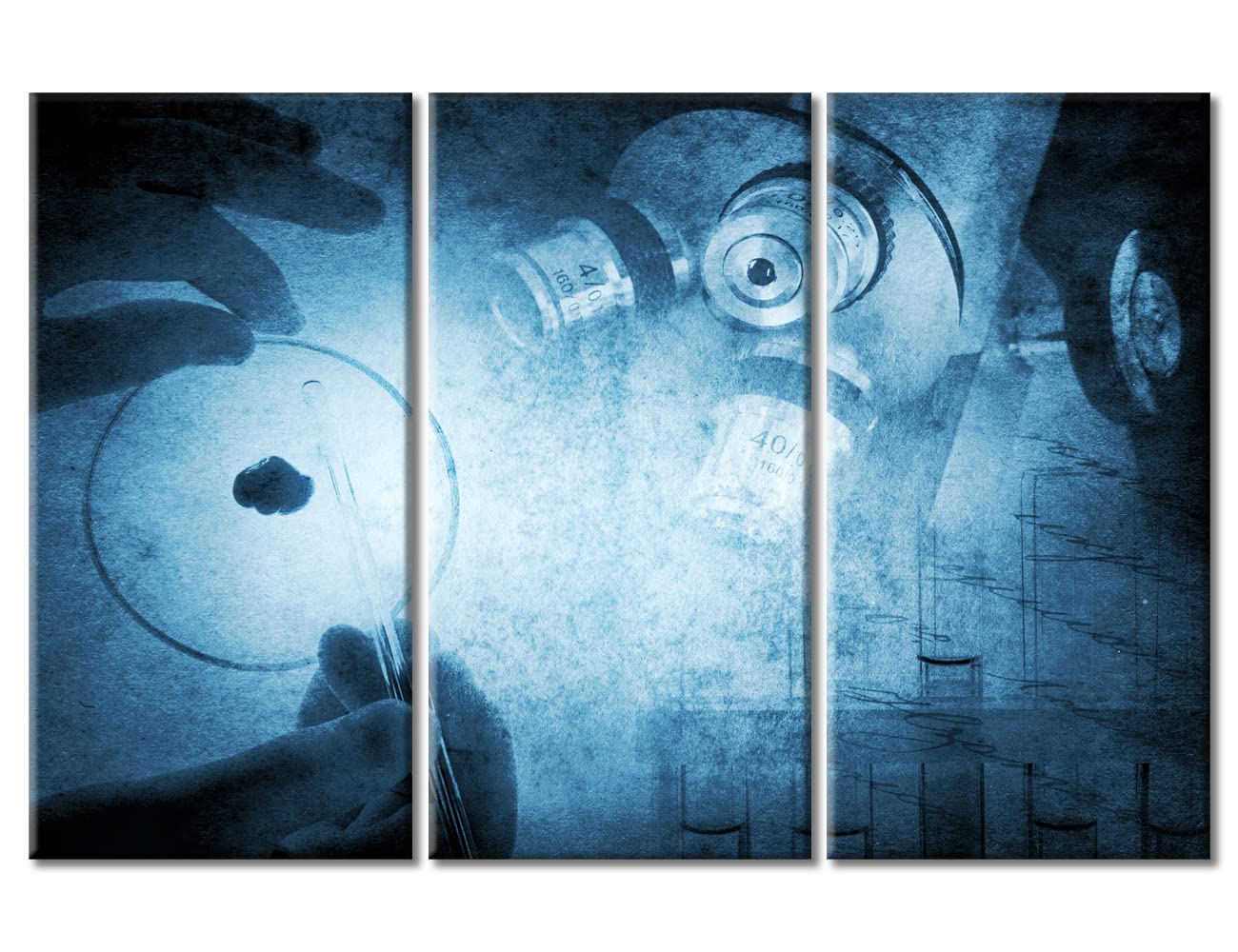 TUMOVO Laboratory Canvas Wall Art Young Scientist Wall Decor Living Room Clinical Laboratory Wall Decor for Bedroom Posters and Prints Framed Ready to Hang (42" Wx28 H)