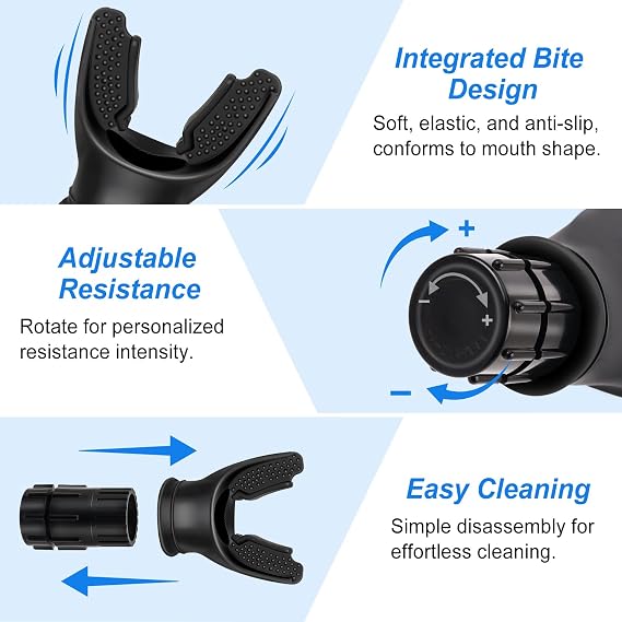 TEAWOO 3 PCS Portable Breathing Trainer with Adjustable Resistance Settings | Breathing Trainer for Enhanced Strength and Endurance, Black, Grey, White