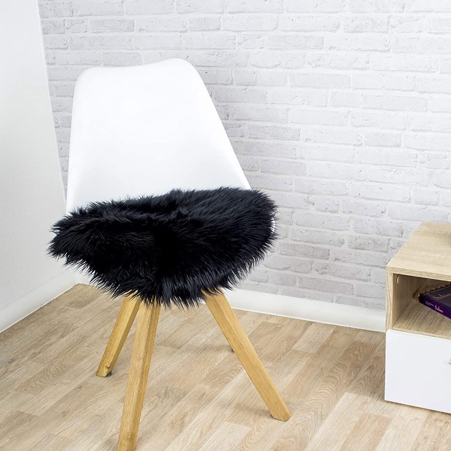 Faux Lammfell Teppich Schaffell Imitat Einfach zu Säubern Dekoration für Stuhl Sofa Matte und Kinder Spielen - 120cm