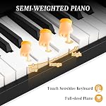 88 Key Piano Clavier, Piano électronique pliable pleine taille pour débutants & Pour, comprend adaptateur d'alimentation, casque, sac de transport, aucun stand nécessaire