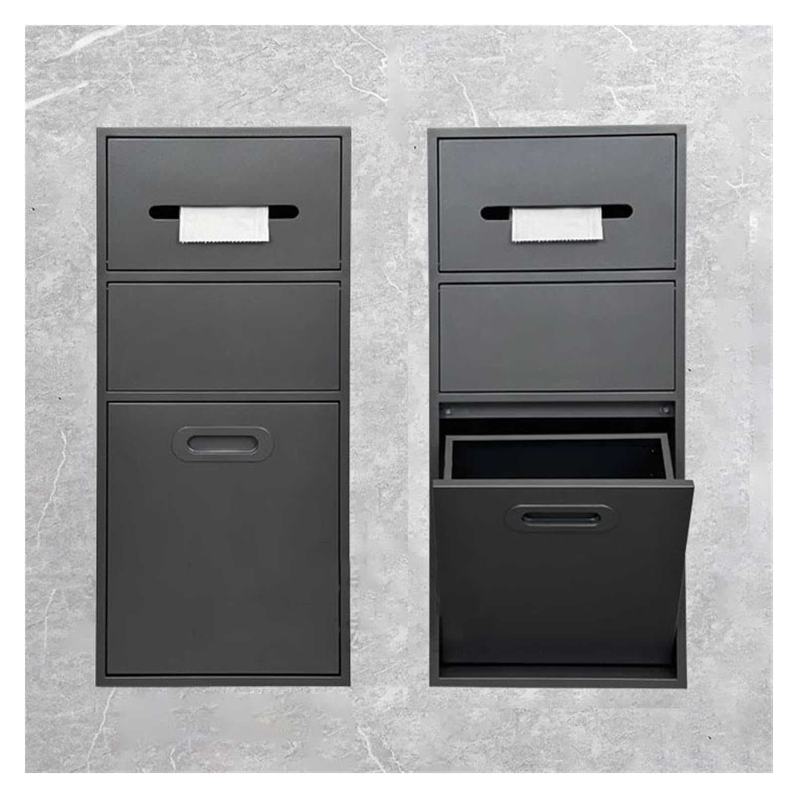 Niche de douche en acier inoxydable haut de gamme au design gris