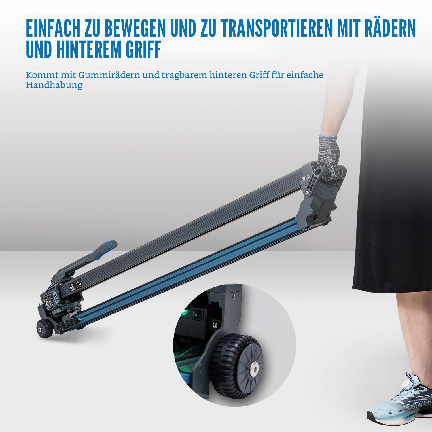 KATSU Tools Manueller Fliesenschneider 48" 1200 mm Hochpräziser Lasergeführter, Robuster Aluminiumlegierung mit Rädern, Keramik- und Porzellanböden und Wandfliesenschneidemaschine