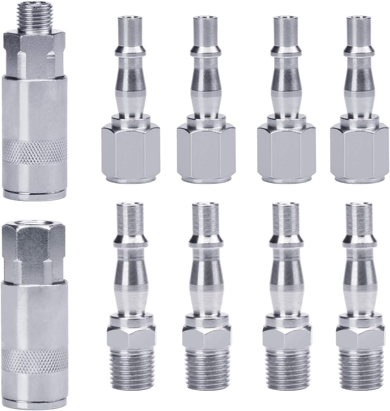 1/4" BSP Air Line Hose Compressor Fitting Couplings Connector Male Female 10 PCS
